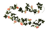 Artificial Light Pink White Filler Rose Vines Flowers Plants Artificial Flower Creeper Hanging Rose For Home Decoration (Color: LightPink, Material: Silk Polyester) - GillKart