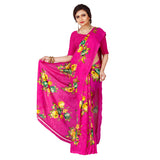 Women's Faux Georgette Saree With Blouse (Pink, 5-6Mtrs) - GillKart