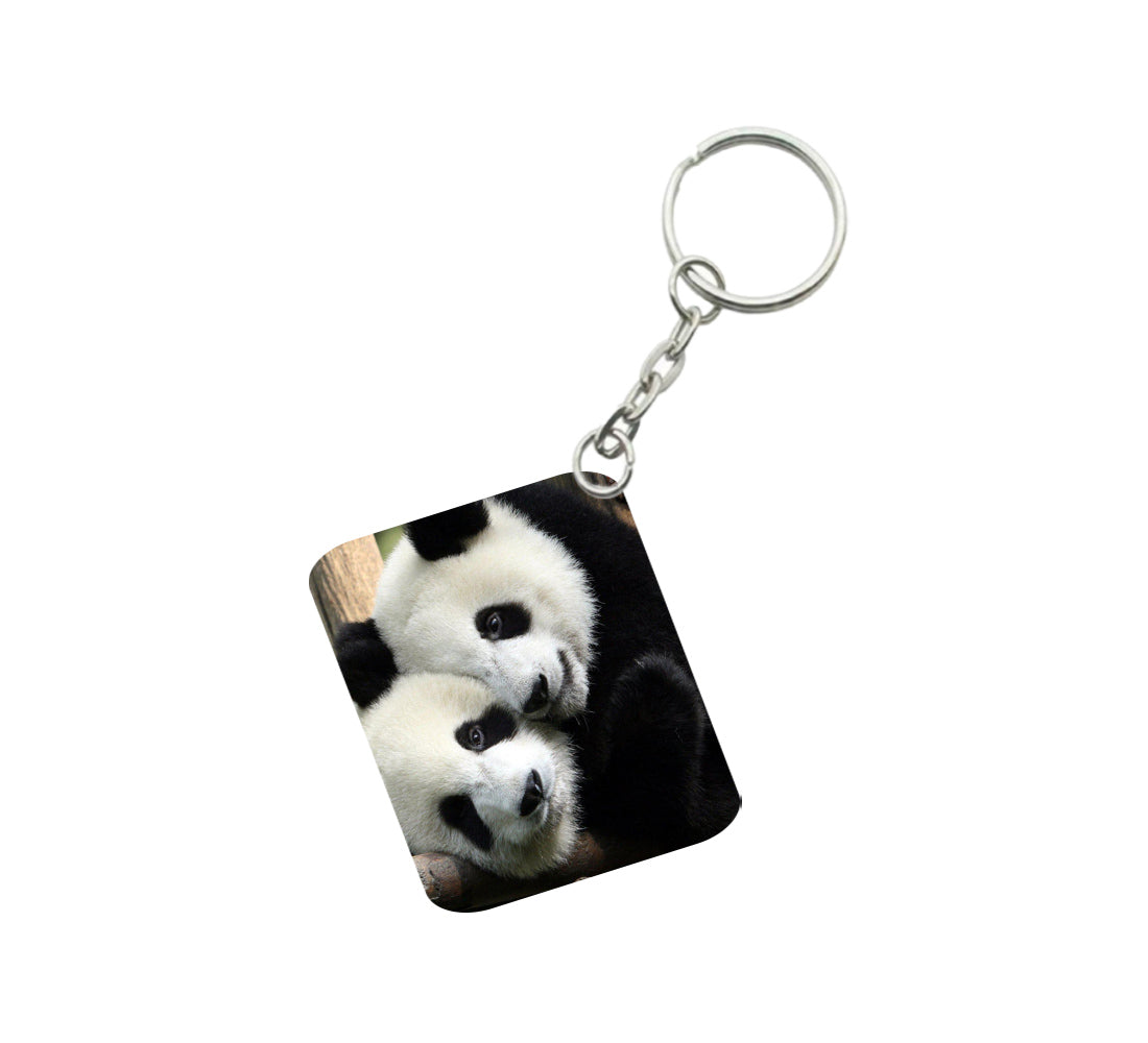 Pack Of 3_ Panta One Side Printed Rectangle Designer Keychain (White) - GillKart