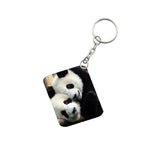 Pack Of 3_ Panta One Side Printed Rectangle Designer Keychain (White) - GillKart