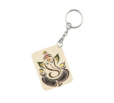 Pack Of 3_ Ganesha One Side Printed Rectangle Designer Keychain (Sandal) - GillKart