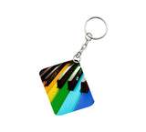 Pack Of 3_ Rainbow Piano Keys One Side Printed Rectangle Designer Keychain (Rainbow Color) - GillKart