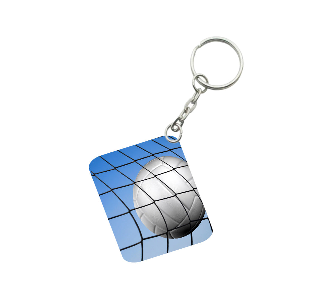 Pack Of 3_ Football One Side Printed Rectangle Designer Keychain (White) - GillKart