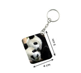 Pack Of 3_ Panta One Side Printed Rectangle Designer Keychain (White) - GillKart