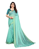 Women's Cotton Saree With Blouse (Rama, 5-6Mtrs) - GillKart
