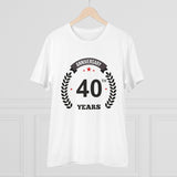 Men's PC Cotton 40th Anniversary Printed T Shirt (Color: White, Thread Count: 180GSM) - GillKart