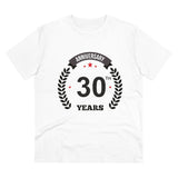 Men's PC Cotton 30th Anniversary Printed T Shirt (Color: White, Thread Count: 180GSM) - GillKart