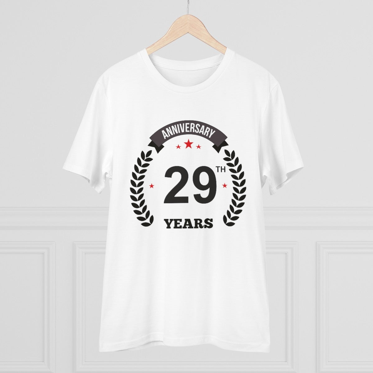 Men's PC Cotton 29th Anniversary Printed T Shirt (Color: White, Thread Count: 180GSM) - GillKart