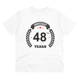 Men's PC Cotton 48th Anniversary Printed T Shirt (Color: White, Thread Count: 180GSM) - GillKart