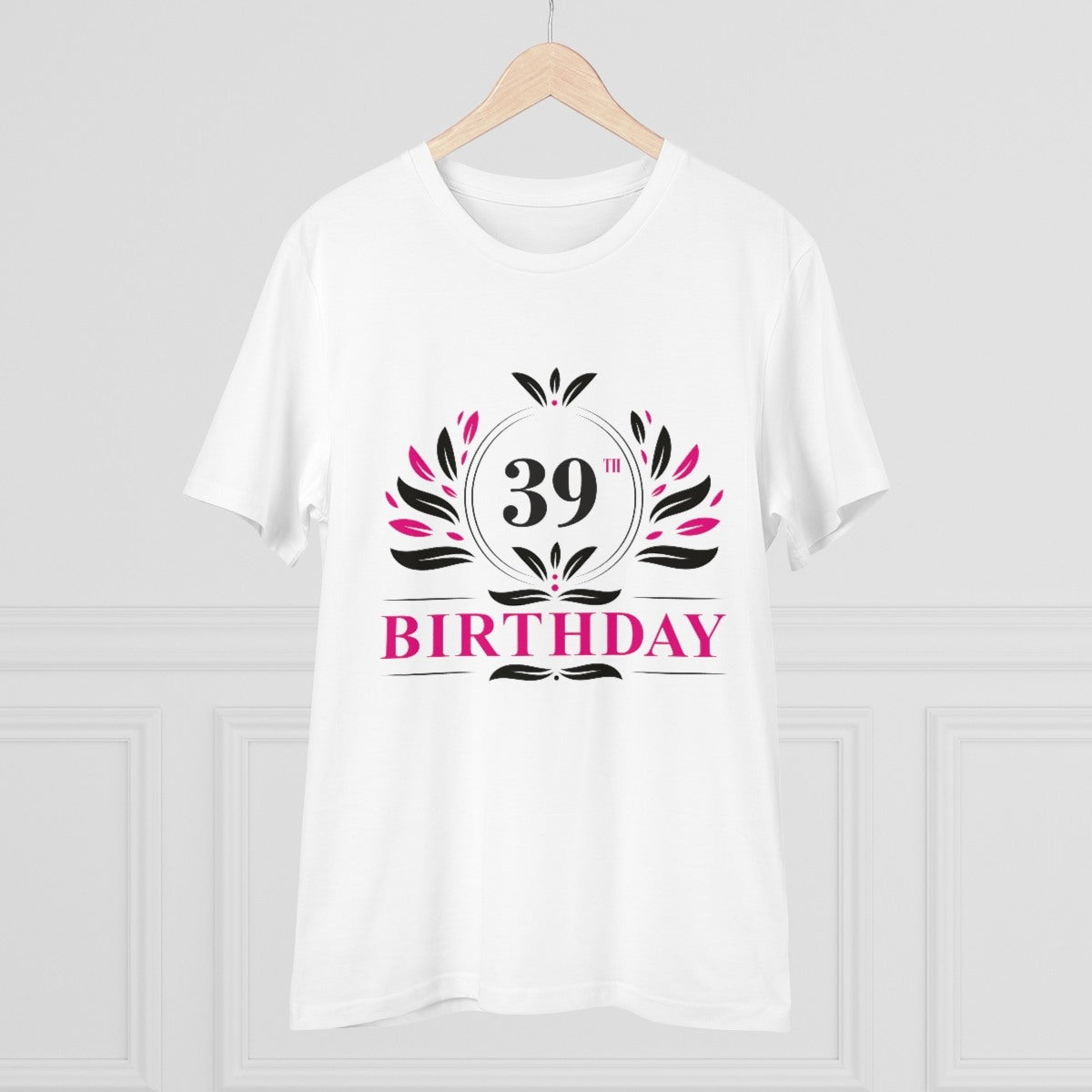 Men's PC Cotton 39th Birthday Printed T Shirt (Color: White, Thread Count: 180GSM) - GillKart