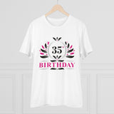 Men's PC Cotton 35th Birthday Printed T Shirt (Color: White, Thread Count: 180GSM) - GillKart