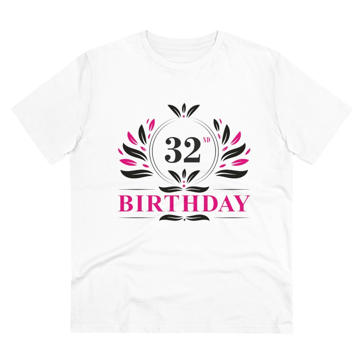 Men's PC Cotton 32nd Birthday Printed T Shirt (Color: White, Thread Count: 180GSM) - GillKart