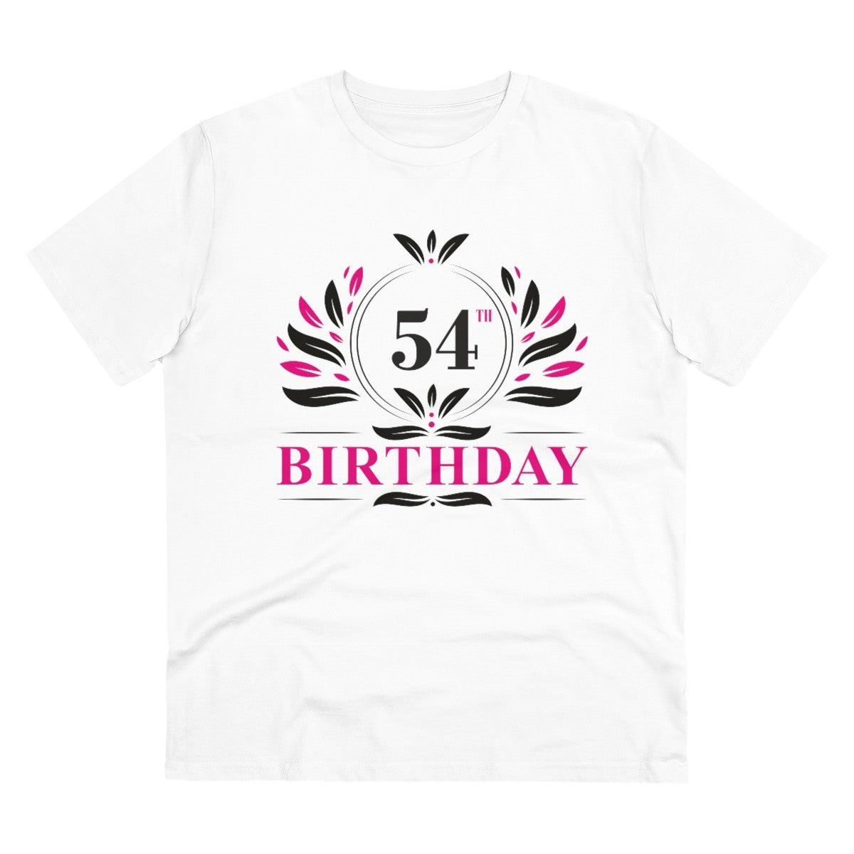 Men's PC Cotton 54th Birthday Printed T Shirt (Color: White, Thread Count: 180GSM) - GillKart