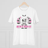 Men's PC Cotton 63rd Birthday Printed T Shirt (Color: White, Thread Count: 180GSM) - GillKart
