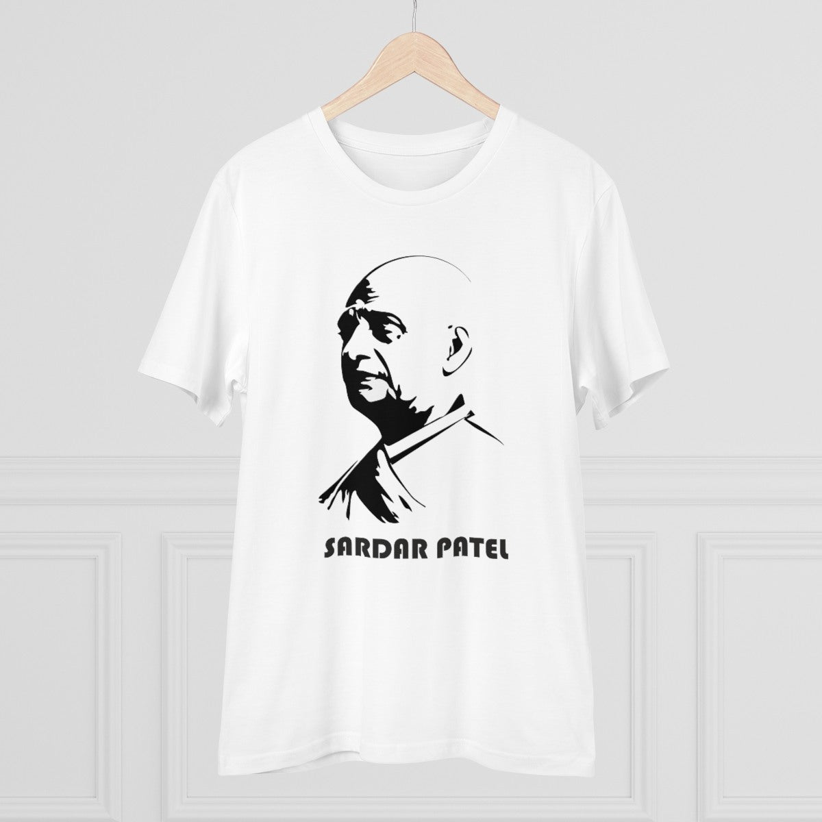 Men's PC Cotton Sardar Patel Printed T Shirt (Color: White, Thread Count: 180GSM) - GillKart