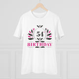 Men's PC Cotton 54th Birthday Printed T Shirt (Color: White, Thread Count: 180GSM) - GillKart