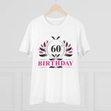 Men's PC Cotton 60th Birthday Printed T Shirt (Color: White, Thread Count: 180GSM) - GillKart