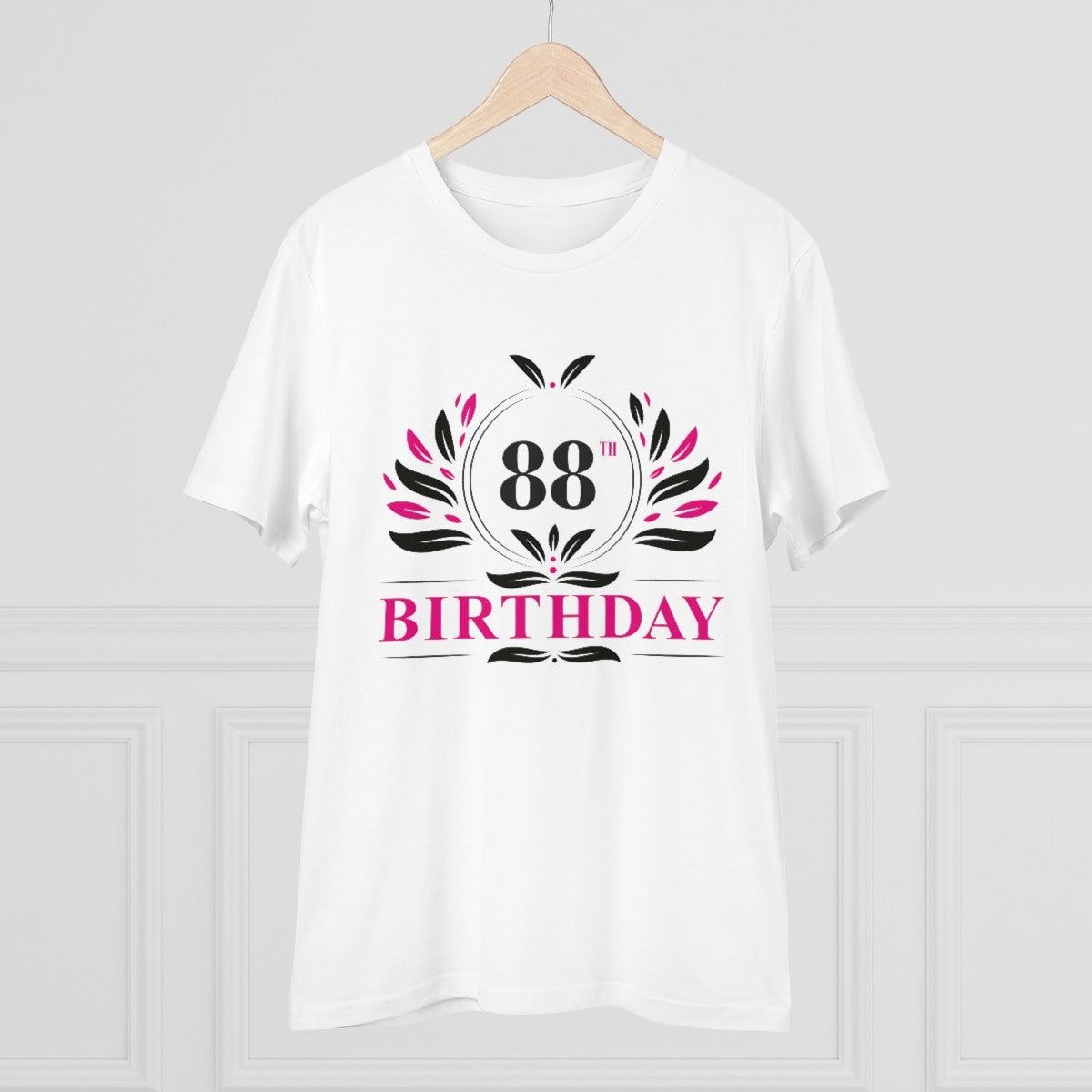 Men's PC Cotton 88th Birthday Printed T Shirt (Color: White, Thread Count: 180GSM) - GillKart