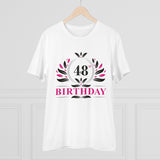 Men's PC Cotton 48th Birthday Printed T Shirt (Color: White, Thread Count: 180GSM) - GillKart