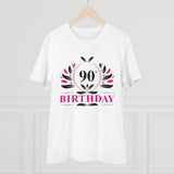 Men's PC Cotton 90th Birthday Printed T Shirt (Color: White, Thread Count: 180GSM) - GillKart