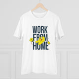 Men's PC Cotton Work From Home Desing Printed T Shirt (Color: White, Thread Count: 180GSM) - GillKart