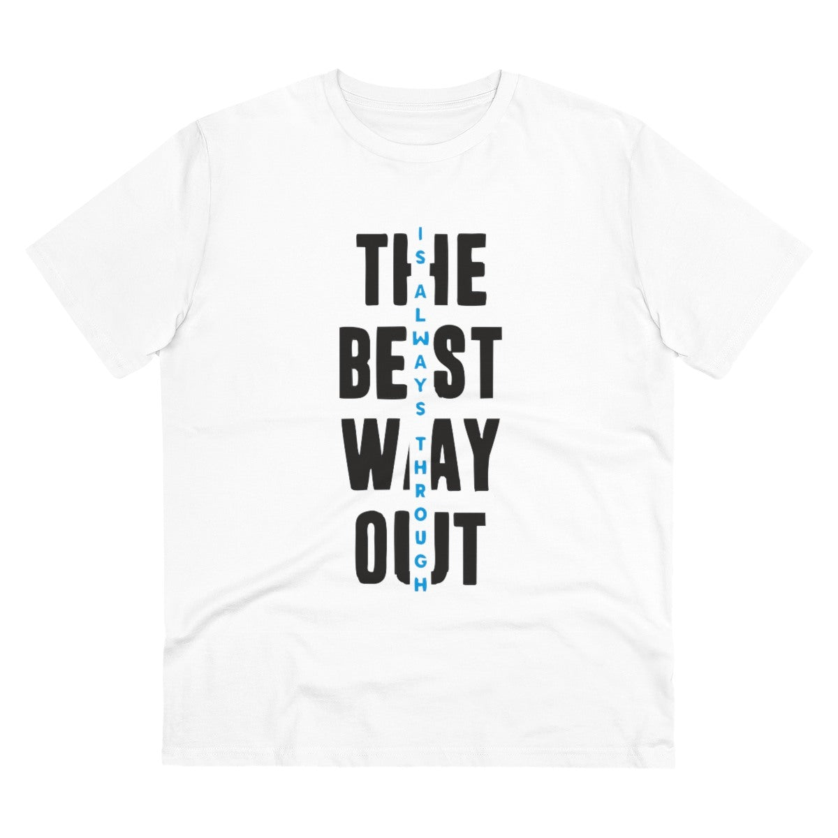 Men's PC Cotton The Best Way Out Printed T Shirt (Color: White, Thread Count: 180GSM) - GillKart