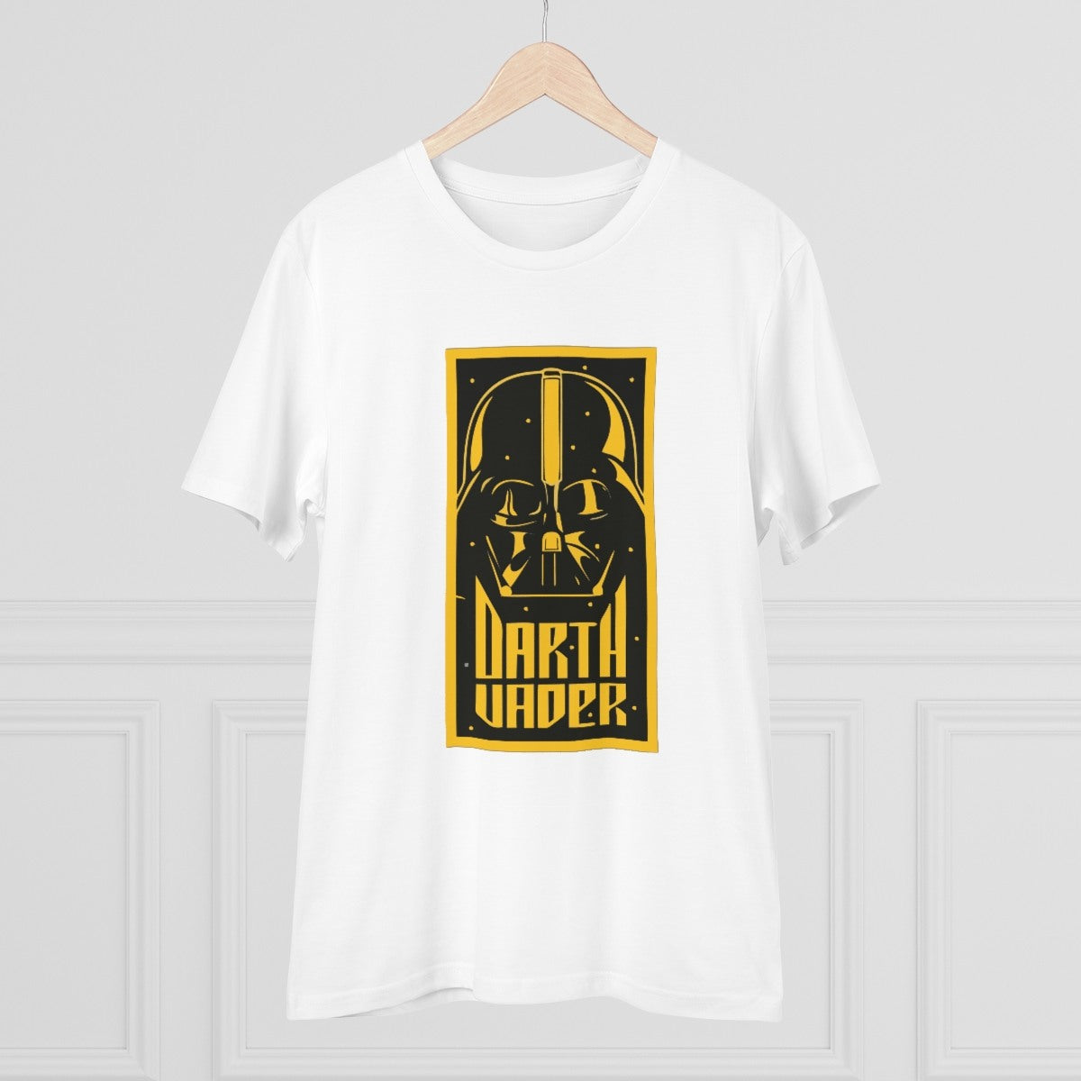 Men's PC Cotton Darth Vader Printed T Shirt (Color: White, Thread Count: 180GSM) - GillKart