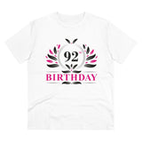 Men's PC Cotton 92nd Birthday Printed T Shirt (Color: White, Thread Count: 180GSM) - GillKart