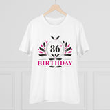 Men's PC Cotton 86th Birthday Printed T Shirt (Color: White, Thread Count: 180GSM) - GillKart