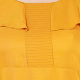 Women's Fit And Flare Yellow Dress (Color:Yellow, Material:Polyester) - GillKart