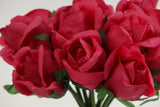Dark pink silk-polyester artificial rose bouquet (13 roses), ideal for indoor & outdoor home decoration
