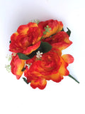 Artificial Flowers Bunch Bouquet Of 7 Poppy Flowers For Home Decoration (Orange, Material:Silk, Polyester) - GillKart