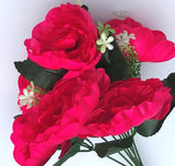 Artificial Flowers Bunch Bouquet Of 7 Poppy Flowers For Home Decoration (Darkpink, Material:Silk, Polyester) - GillKart