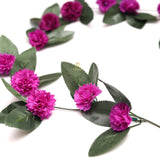 Purple silk-polyester marigold vine creeper with 22 big green leaves and flowers, perfect for home & party decor