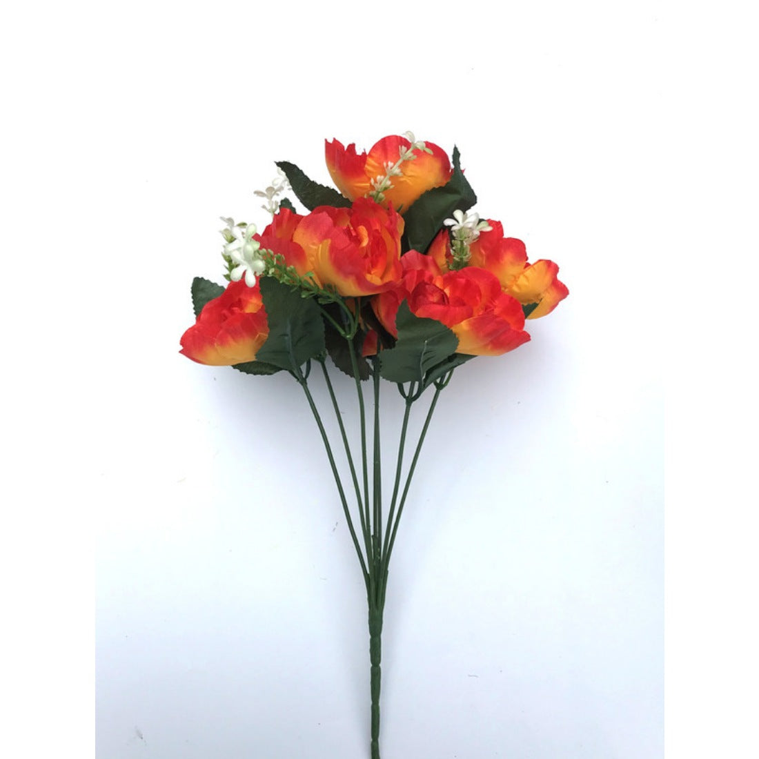 Artificial Flowers Bunch Bouquet Of 7 Poppy Flowers For Home Decoration (Orange, Material:Silk, Polyester) - GillKart