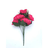 Artificial Flowers Bunch Bouquet Of 7 Poppy Flowers For Home Decoration (Darkpink, Material:Silk, Polyester) - GillKart