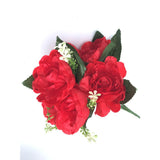 Artificial Flowers Bunch Bouquet Of 7 Poppy Flowers For Home Decoration (Red, Material:Silk, Polyester) - GillKart