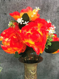 Artificial Flowers Bunch Bouquet Of 7 Poppy Flowers For Home Decoration (Orange, Material:Silk, Polyester) - GillKart