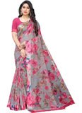 Women's Cotton Silk Saree With Blouse (Multi Color, 5-6mtrs) - GillKart