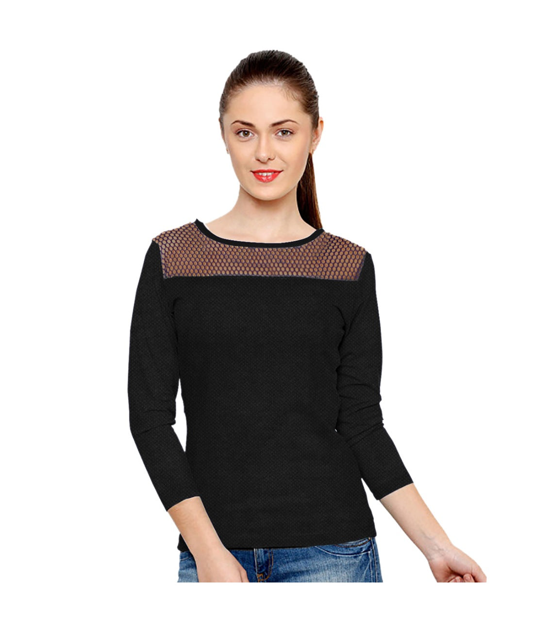 Women's Western Wear Hosiery T Shirts (Black) - GillKart
