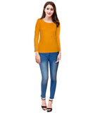 Women's Western Wear Hosiery T Shirts (Yellow) - GillKart