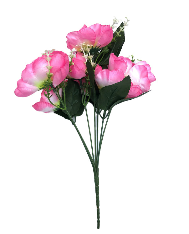 Light Pink Silk & Polyester Artificial Poppy Flowers Bunch (7) - Versatile Home Decoration, Ideal for Living Room, Garden, or Gifts