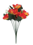 Artificial Flowers Bunch Bouquet Of 7 Poppy Flowers For Home Decoration (Orange, Material:Silk, Polyester) - GillKart