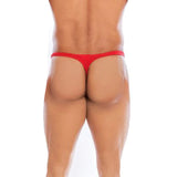 Red Cotton Spandex Men's Thong Brief Underwear for added support and Color Fresh Technology