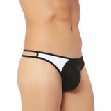 Mens cotton spandex lace thong underwear black and white, elastic straps, body-hugging fit, non-returnable for hygienic standards