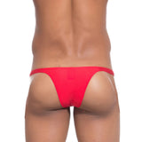Red cotton spandex men's exotic underwear, pouch for enhanced sex appeal