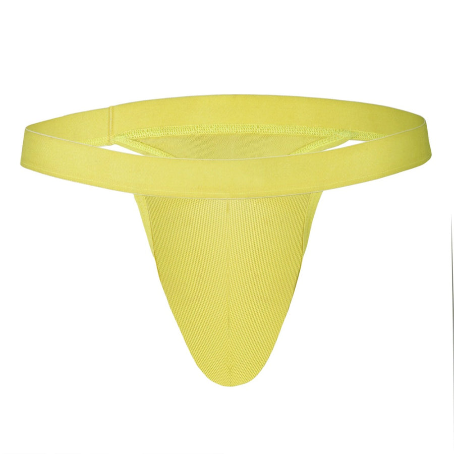 Daisy yellow nylon side string trough thong underwear for men, ideal for special occasions