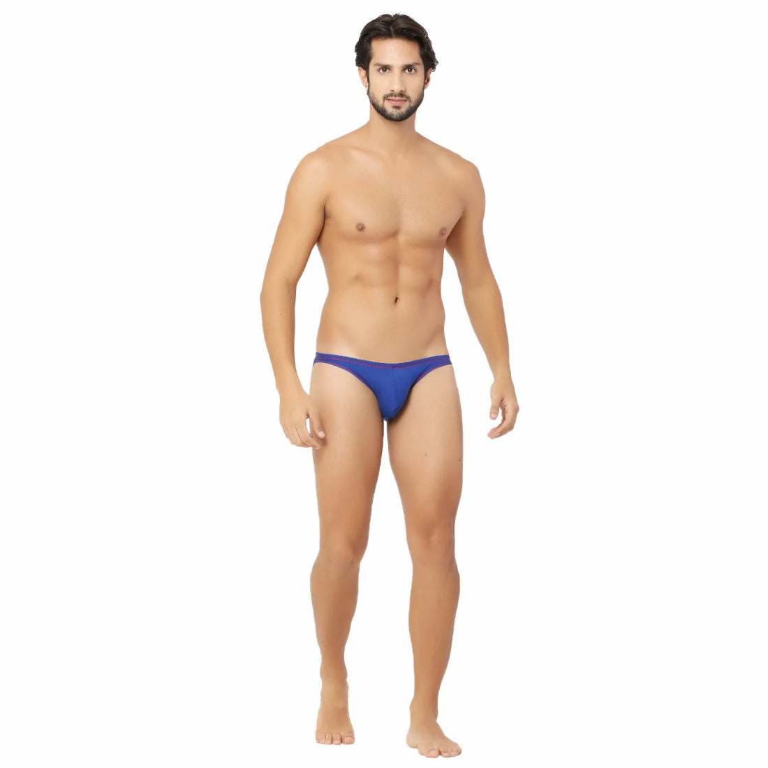 Blue cotton spandex hip-cut briefs underwear - comfortable, contoured support, all-day fresh technology