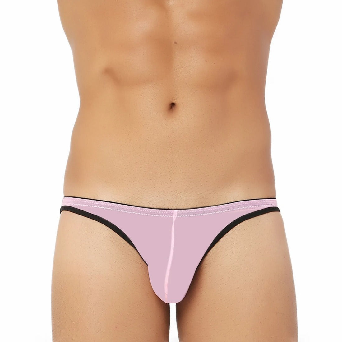 Mens mesh power net transparent pink underwear, soft and comfortable for everyday wear