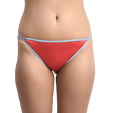 Women's Nylon Sleek String Lusty Red Bikini Panty (Lusty Red) - GillKart